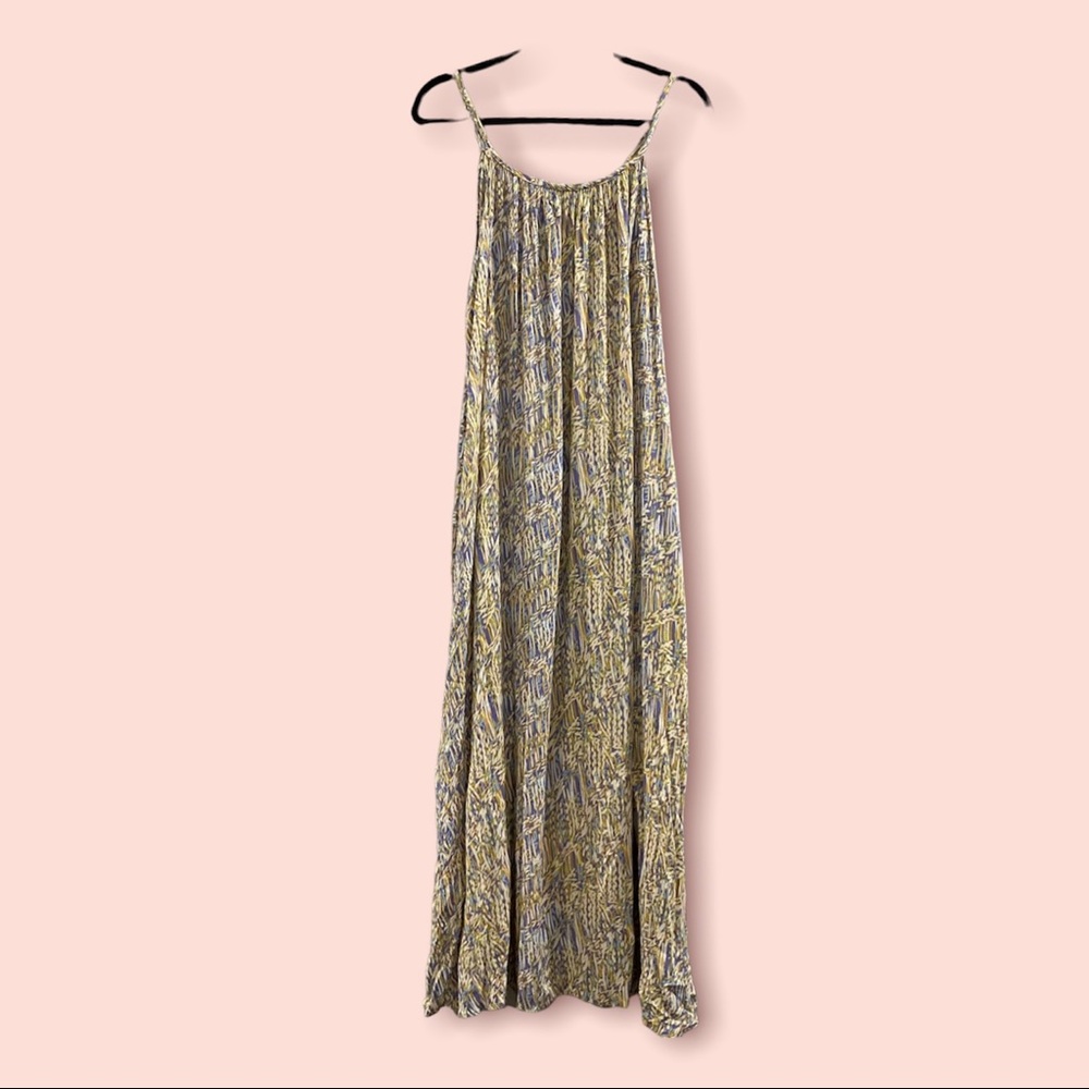 Final Touch Maxi Shift Dress Rayon Blue Orange Multi Medium - Picture 1 of 8